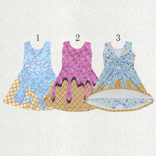 Load image into Gallery viewer, Sibling Baby Girls Ice-cream Drip Yoga Skort Knee Length Dresses
