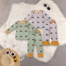 Load image into Gallery viewer, Sibling Baby Kids Long Sleeves Trucks Pumpkins Plaid Top Pants Farm Pajamas Set
