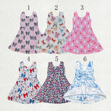 Load image into Gallery viewer, Sibling Baby Girls Bows Leopard Active Yoga Athletic Dresses
