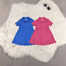 Load image into Gallery viewer, Sibling Baby Girls Short Sleeves Button Shorts Yoga Knee Length Dresses
