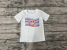 Load image into Gallery viewer, Baby Boys Girls White 4th Of July American Babe Smile Short Sleeve Tee Shirts Tops
