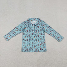 Load image into Gallery viewer, Baby Boys Blue Long Sleeve Golf Trucks Button Polo Shirts Top

