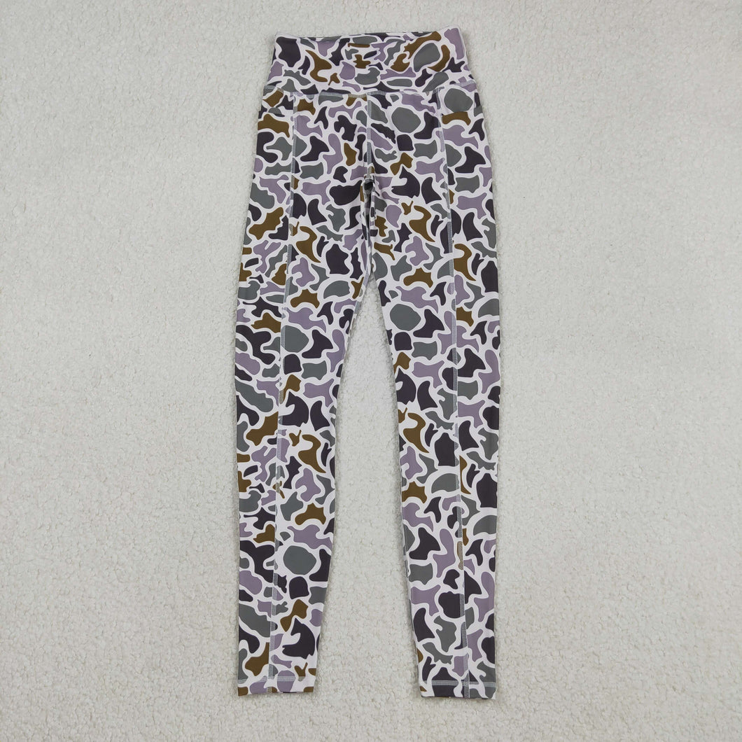 Adult Women Southern Lavender Camo Yoga Active Legging Pants Bottom