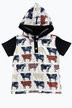 Load image into Gallery viewer, Baby boys western cow hoodie tops
