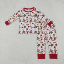 Load image into Gallery viewer, Sibling Baby Girls Boots Holly Trees Christmas Knee Length Dress Zipper Rompers Pajamas Sets
