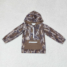 Load image into Gallery viewer, Baby Boys Brother Sibling Bottomland Camo Hooded Zip Pocket Fall Pullovers Tops

