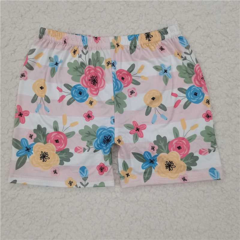 Baby Girls Summer Pink Stripes Flowers Shorts Bottoms 20250528