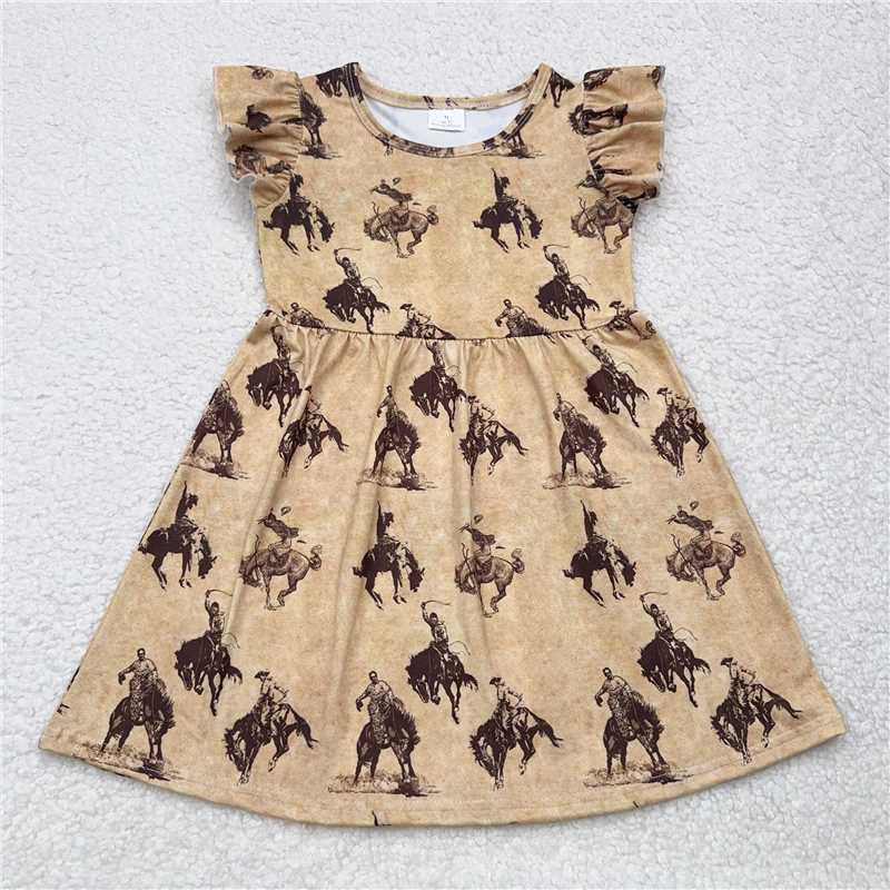 Baby girls Western Rodeo Horse cowboys pearl dresses 250613