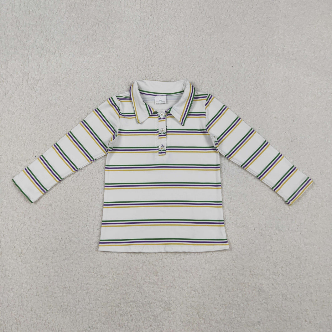 Baby Boys Mardigras Stripes Button Polo Shirts Top