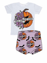 Load image into Gallery viewer, Baby girls Halloween spooky bummie sets
