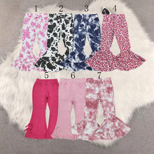 Load image into Gallery viewer, Sibling Baby Girls Colorful Cow Print Leopard Bell Bottom Denim Jeans Pants
