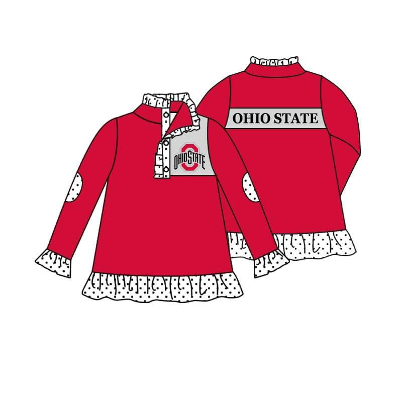 Baby Girls Red Team Long sleeve Pullover shirts preorder