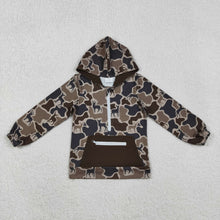 Load image into Gallery viewer, Baby Boys Brown Deer Camo Pocket Zipper Hunting Hoodies Top
