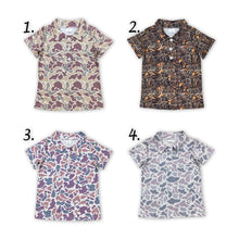Load image into Gallery viewer, Baby Boys Sibling Brother Camo Short Sleeve Buttons Tee Shirts Tops
