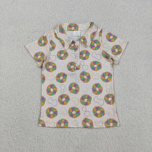 Load image into Gallery viewer, Baby Boys Mardigras Donuts Plaid Button Polo Shirts Top
