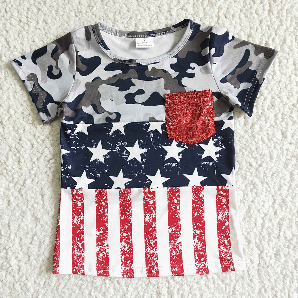 Baby Boys 4th of july star short sleeve Tee shirts