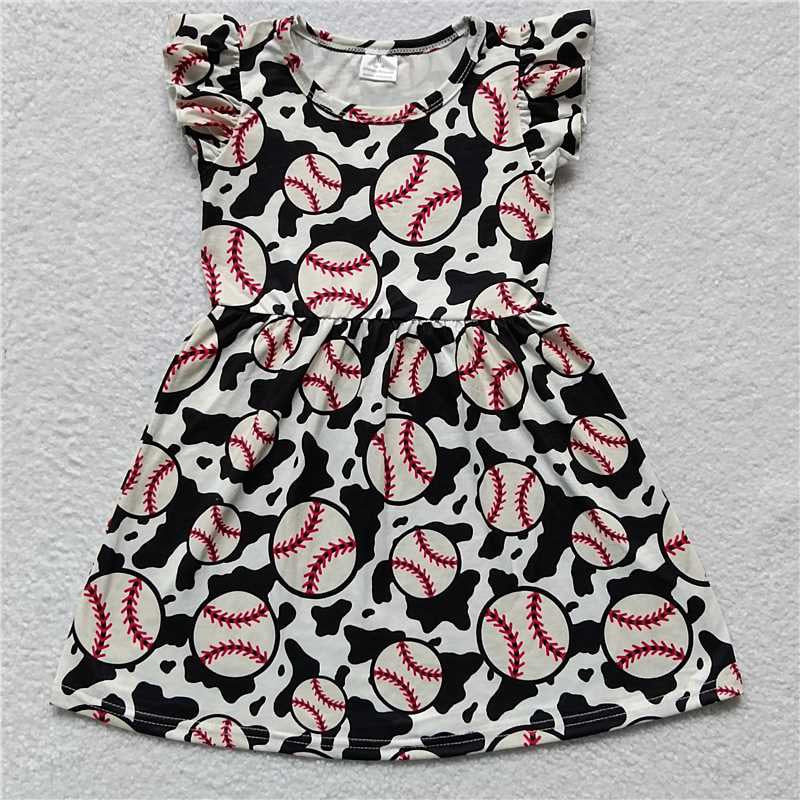 Baby girls baseball pearl dresses 230515