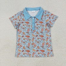 Load image into Gallery viewer, Sibling Baby Boys Blue Western Hats Boots Button Pullovers Shirts Tops Rompers
