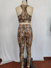 Load image into Gallery viewer, Adult Women Camo Leaves Vest Top Pants Yogo Sports Clothes Sets
