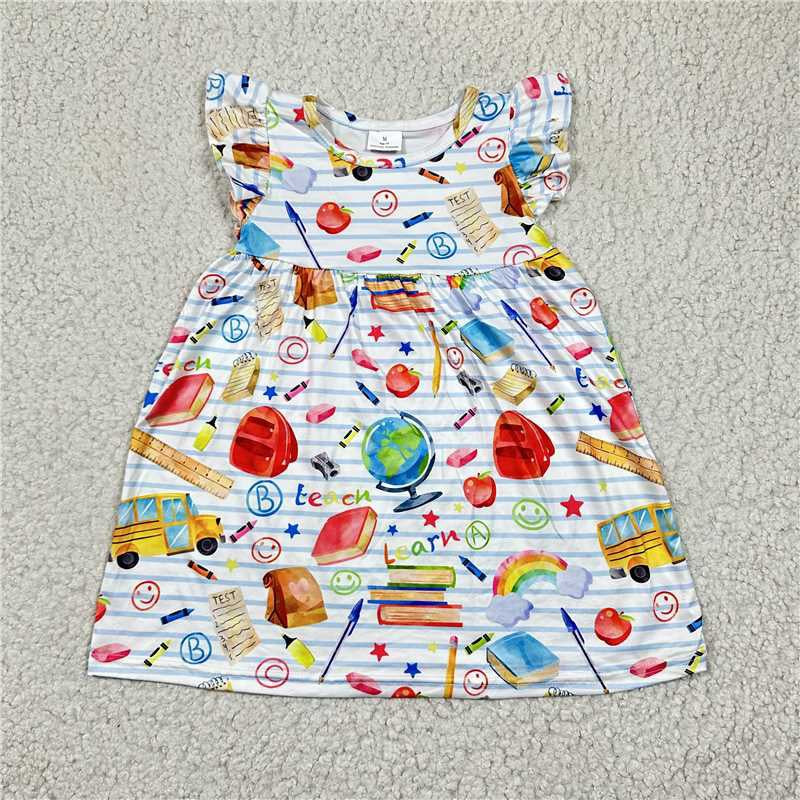 Baby girls back to school pearl dresses 230602