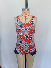 Load image into Gallery viewer, Baby Girls 4th Of July American Babe Ruffle One Piece Swimsuits
