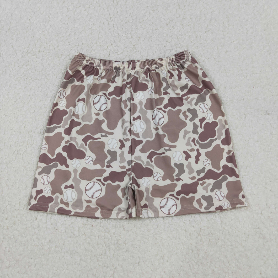 Baby Boys Khaki Camo Baseballs Team Shorts Bottoms