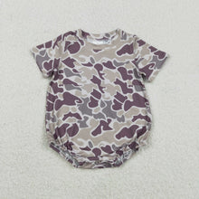 Load image into Gallery viewer, Baby Boys Dark Grey Camo Short Sleeve Southern Rompers

