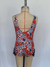 Load image into Gallery viewer, Baby Girls 4th Of July American Babe Ruffle One Piece Swimsuits
