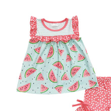 Load image into Gallery viewer, Pink watermelon dots ruffles Shorts sets
