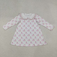 Load image into Gallery viewer, Baby Girls Pink Dog Pumpkins Fall Knee Length Dresses
