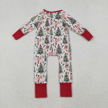 Load image into Gallery viewer, Baby Boys Christmas Trees Soldiers Zipper Footie Rompers
