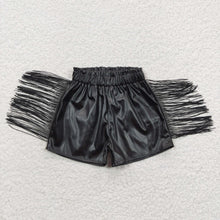 Load image into Gallery viewer, Baby Girls Tassels Fashion Sibling Sister Pleather Shorts
