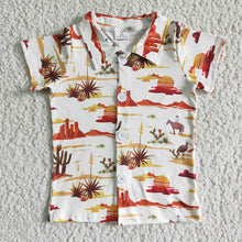 Load image into Gallery viewer, Baby Boys Western Summer Sibling Button Ups Short Sleeve Shirts Tops
