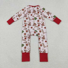 Load image into Gallery viewer, Sibling Baby Girls Boots Holly Trees Christmas Knee Length Dress Zipper Rompers Pajamas Sets
