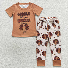 Load image into Gallery viewer, Baby Girls Boys Gobble Turkey Thanksgiving Sibling Clothes Sets
