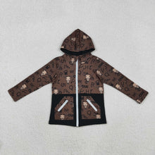 Load image into Gallery viewer, Baby Boys Brown Bull Skulls Pocket Zipper Western Hoodies Jackets Top
