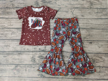 Load image into Gallery viewer, Baby Girls Football Season Fall Bell Pants Sets
