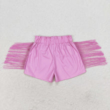 Load image into Gallery viewer, Baby Girls Tassels Fashion Sibling Sister Pleather Shorts
