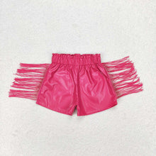 Load image into Gallery viewer, Baby Girls Tassels Fashion Sibling Sister Pleather Shorts
