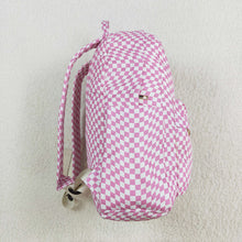 Load image into Gallery viewer, Baby Kids Girls Pink Checkered Backpack Zip Back Bags
