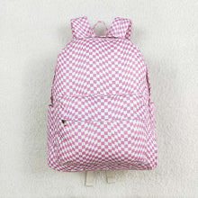 Load image into Gallery viewer, Baby Kids Girls Pink Checkered Backpack Zip Back Bags
