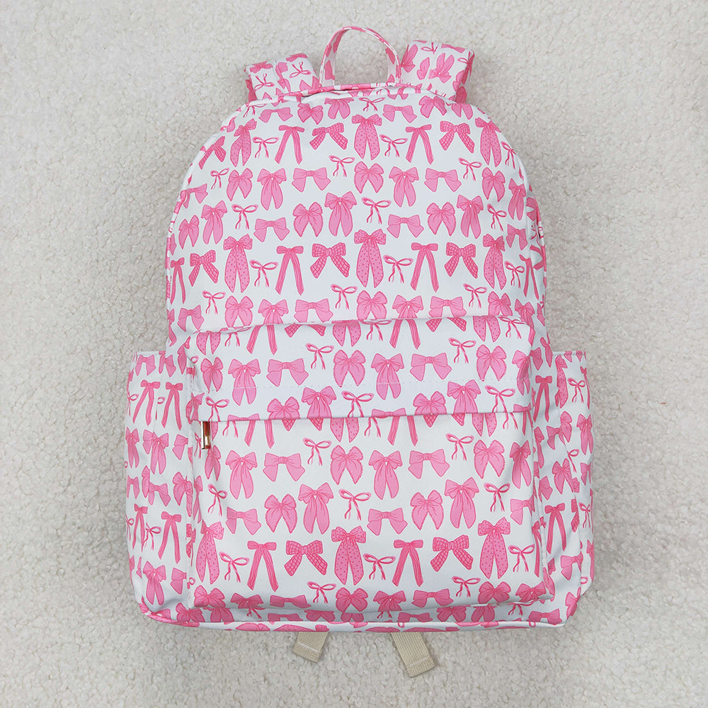 Two Colors Sibling Baby Girls Pink Blue Bows Backpacks Bags