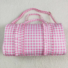 Load image into Gallery viewer, Sibling Pink Checkered Print Gym Lunch Boxes Bags
