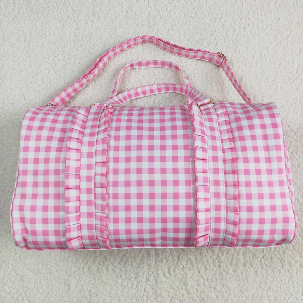 Sibling Pink Checkered Print Gym Lunch Boxes Bags