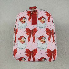 Load image into Gallery viewer, Christmas Red Ruffle Bows Santa Print Zipper Gym Bags
