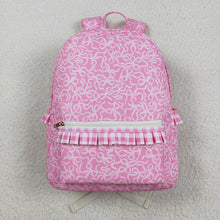 Load image into Gallery viewer, Sibling Baby Girls Pink Bows Ruffle School Bags Lunch Boxes
