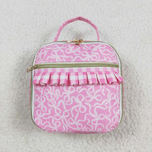 Load image into Gallery viewer, Sibling Baby Girls Pink Bows Ruffle School Bags Lunch Boxes
