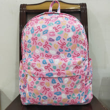 Load image into Gallery viewer, Baby Kids Pink Leopard Bows School Zipper Ruffle Back Bags
