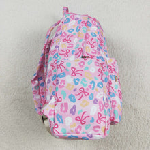 Load image into Gallery viewer, Baby Kids Pink Leopard Bows School Zipper Ruffle Back Bags
