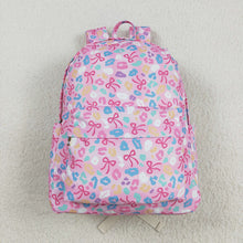 Load image into Gallery viewer, Baby Kids Pink Leopard Bows School Zipper Ruffle Back Bags

